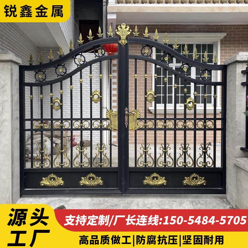 铁艺大门双门花园别墅大门庭院门围墙乡村家用农村自建院子铁门