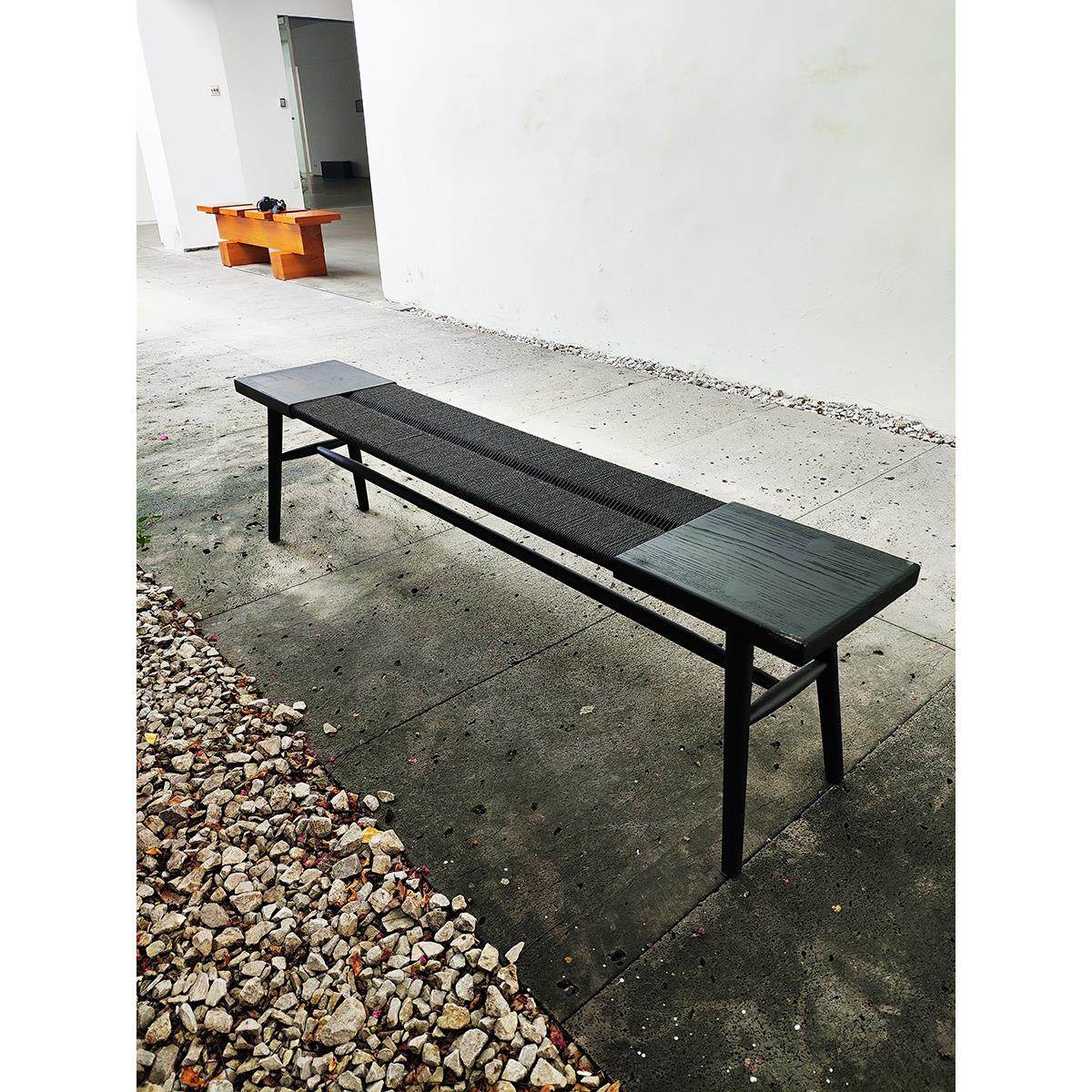 Wabi-Sabi风格原木长凳黑色碳化长凳斯堪的纳维亚简单的家庭换鞋,住宅家具,床尾凳/长凳,淘宝优惠券,粉丝福利购,淘宝优惠卷