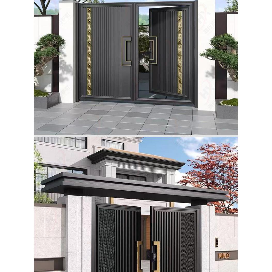 铝合金庭院门别墅院子门头农村自建房门楼定制单开门对开门大门顶