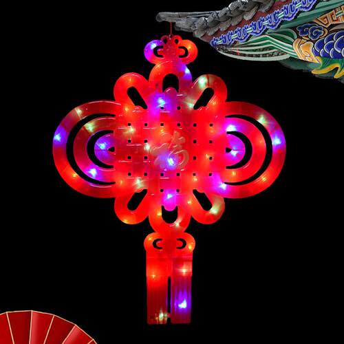 彩灯闪烁串灯中国结红灯笼元宵节小灯笼家新年装饰灯