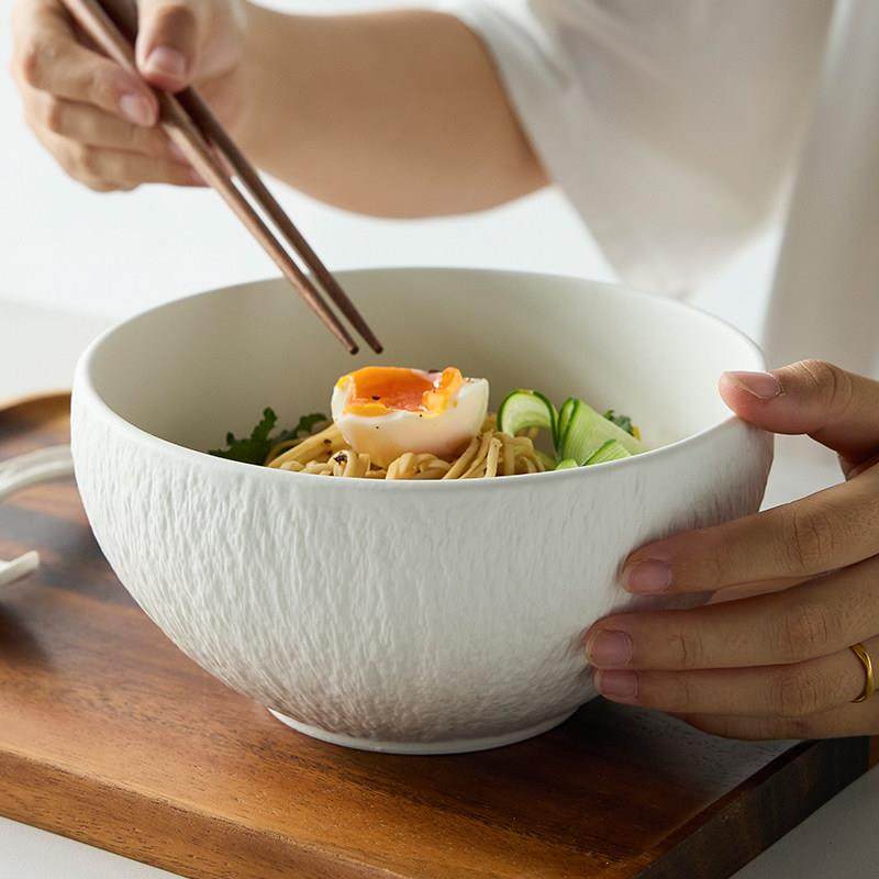 米立风物黑白磨砂陶瓷面碗2025新款餐具拉面碗大汤碗高级感家用碗,餐饮具,碗,淘宝优惠券,粉丝福利购,淘宝优惠卷