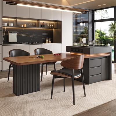 岩板岛台餐桌一体家用可伸缩厨房2025新款高级导台加餐台中倒台