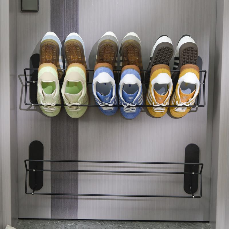 入户门上鞋架壁挂式磁吸鞋托架玄关鞋子拖鞋挂架家用放鞋收纳神器