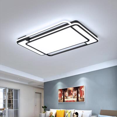 LED灯客厅灯卧室吸顶灯现代简约创意家装大气方形侧发光套餐灯具