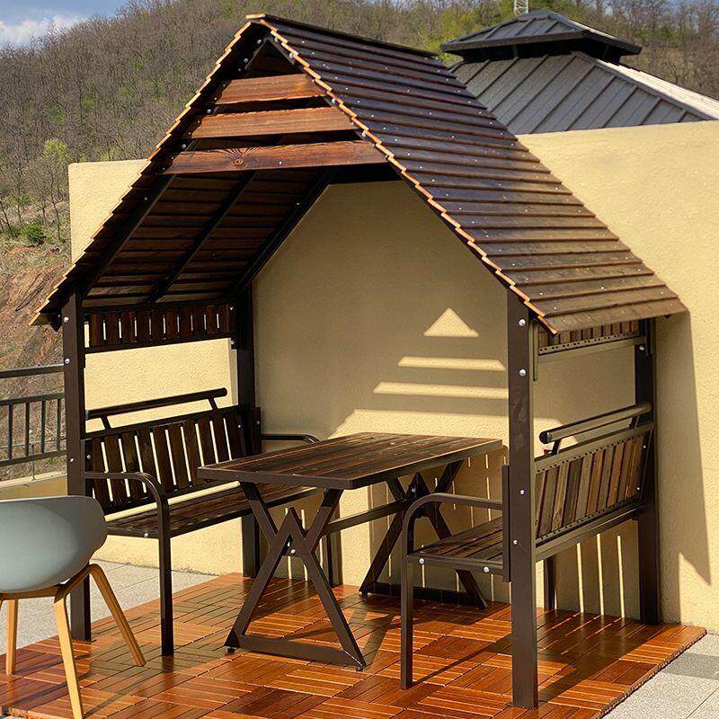 凉亭木屋户外庭院亭子室外阳光房室外防腐木组装楼顶小木屋移动