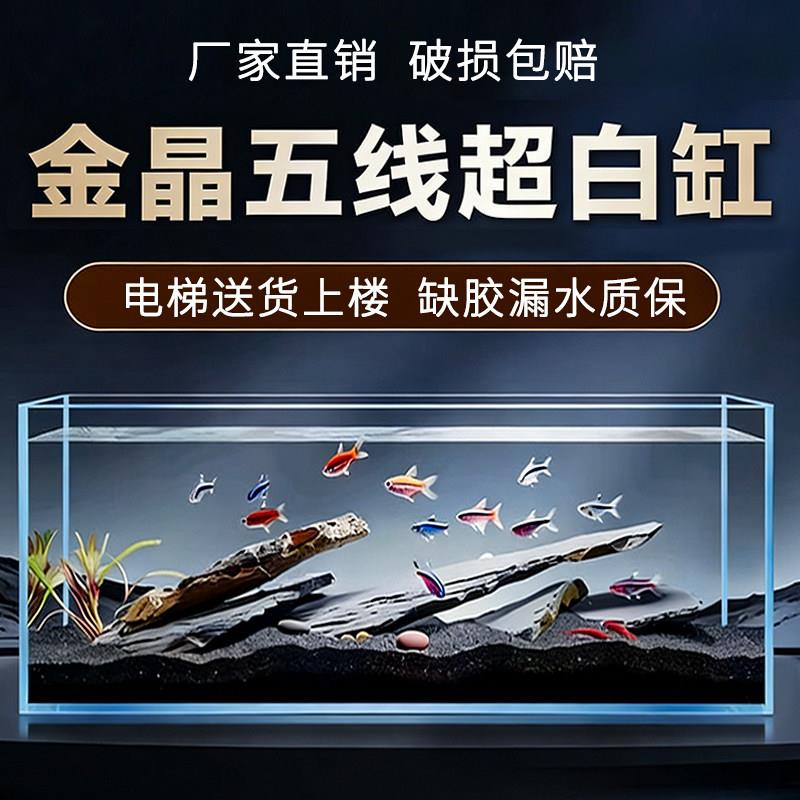 2026金晶超白缸长方形玻璃金鱼缸小型桌面客厅家用乌龟缸生态草缸
