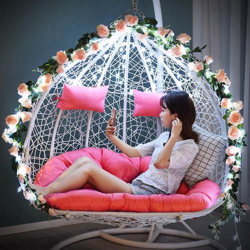 鸟巢吊椅吊篮藤椅家用懒人摇篮椅室内秋千阳台休闲掉椅子双人吊床