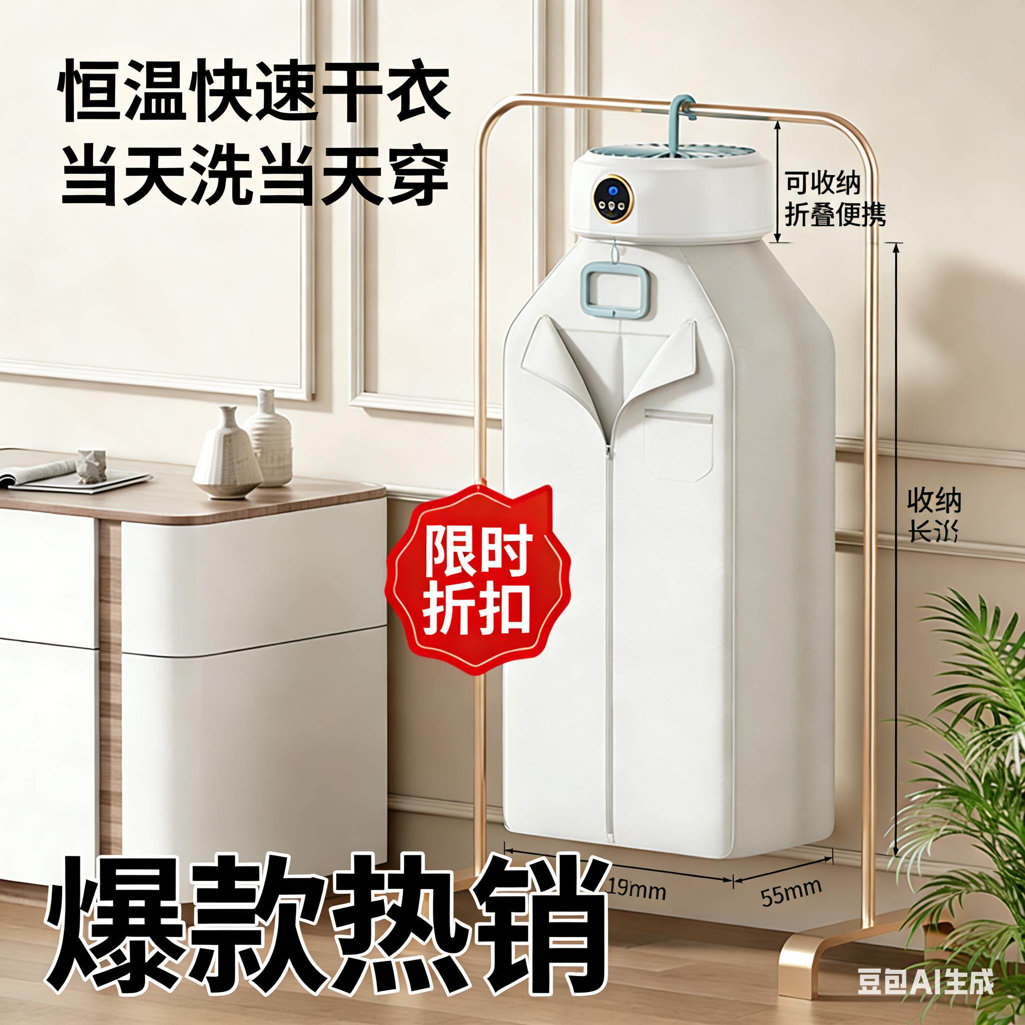 新款可折叠干衣机小型烘干机家用烘衣服小型干衣机暖被子烘衣鞋器