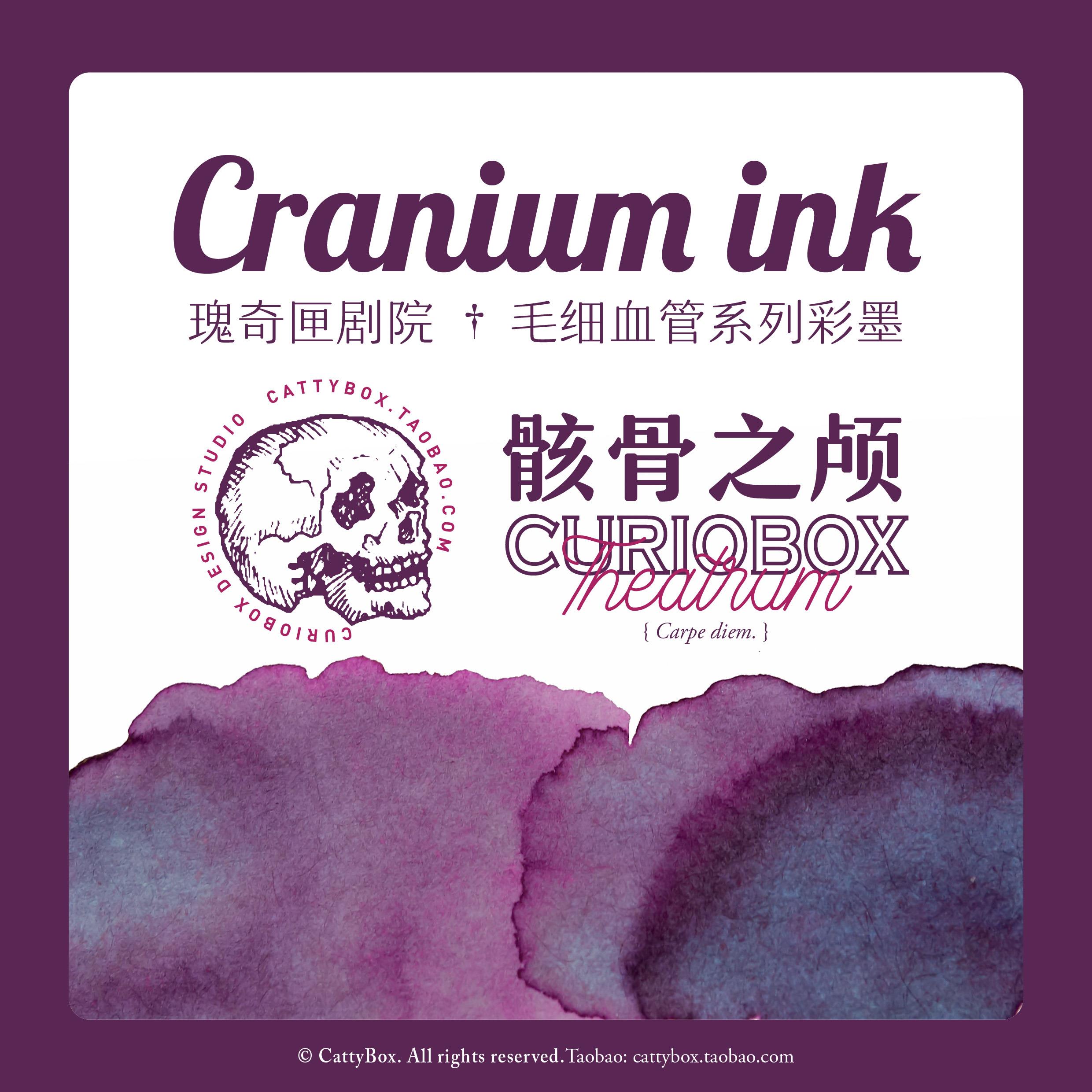 骸骨之颅彩墨猫猫匣CA04适用蘸水笔渐变层析血液墨水50ml方瓶