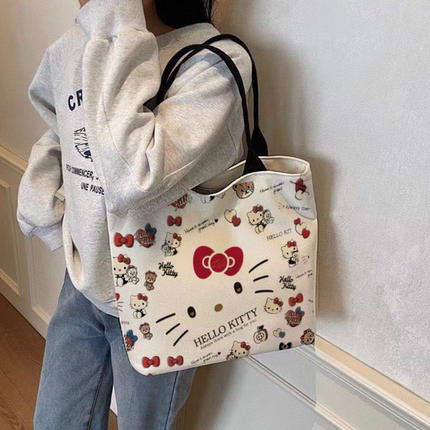 hellokitty卡通帆布包时尚包女手提袋可爱通勤百搭单肩托特大容量