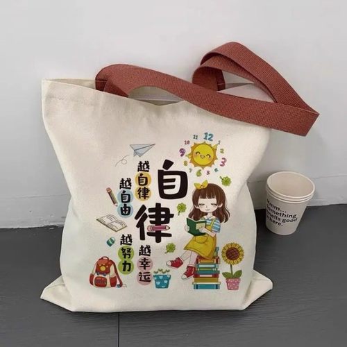 大容量2025新款学生励志帆布包中小学生补习上课单肩手提袋大容量