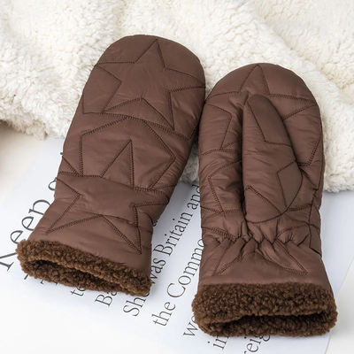 手套冬天女可爱韩版特厚防寒连指防水甜美保暖加厚加绒宽松骑车Y