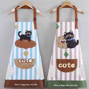 围裙厨房家用时尚 可爱围腰做饭餐饮防污工作服罩衣Y 防水防油新款