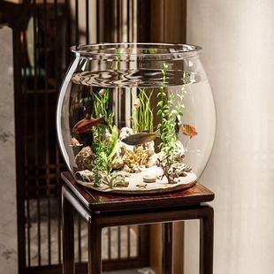 办公桌鱼缸金鱼缸水族箱客厅小型桌面PET透明塑料家用生态造景缸