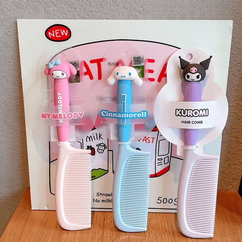 梳子库珞米儿童梳子不伤头发宝宝头梳家用梳小女孩马尾梳碎发整理