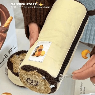 【e卷蛋糕笔袋】面包狗狗可愛笔袋 高颜值大容量学生文具笔袋S1