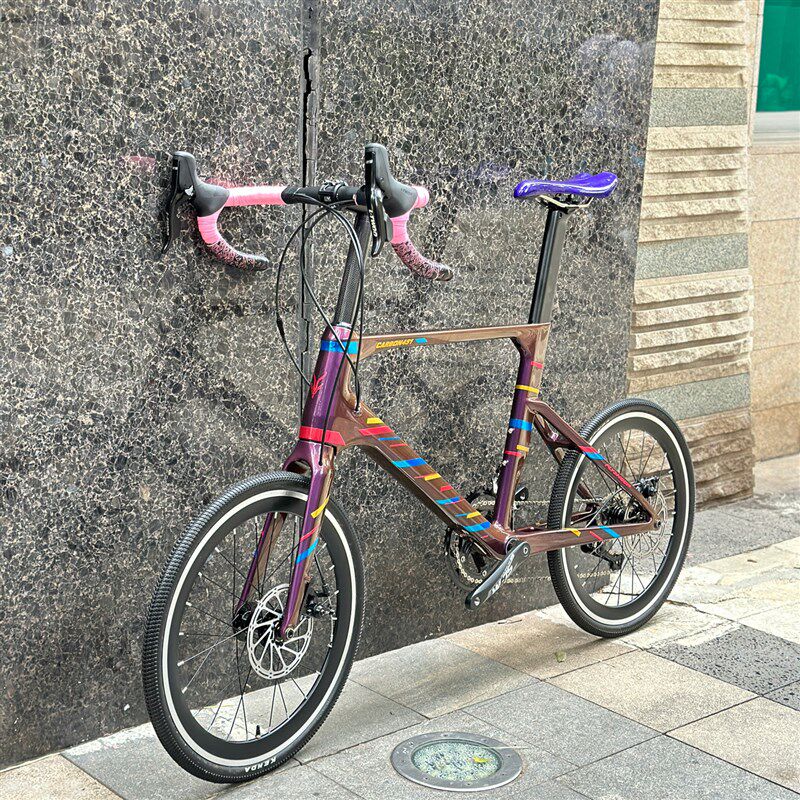 热销20寸451碳纤维城市小轮径公路车桶轴破风培林18速超轻弯把自