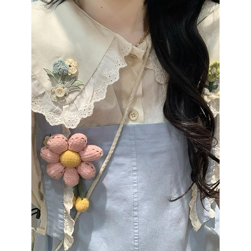 初中生短袖娃领衬衫少女夏