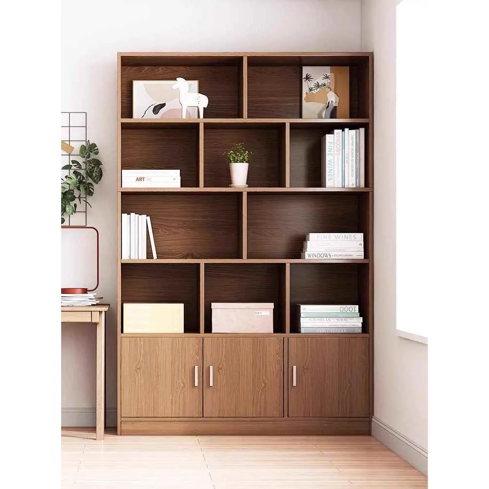 书架置物架落地家用储物柜客卧室靠墙厅收纳柜书橱柜一体整墙