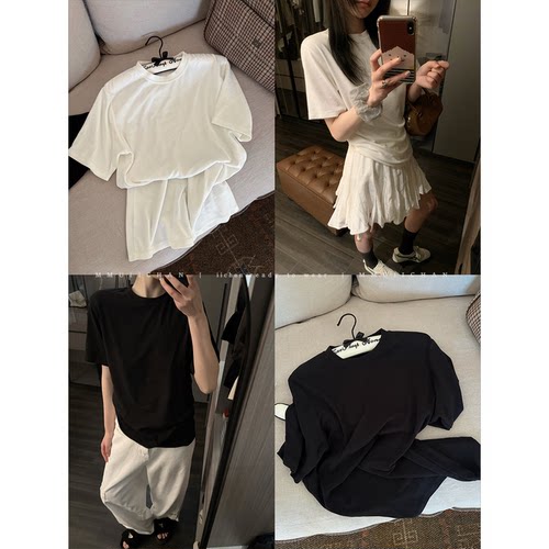 MMUIICHAN 好搭T 简约百搭显瘦纯色圆领短袖T恤宽松舒适上衣