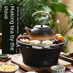 包邮铸铁炭炉烧烤炉取暖碳炉户外火盆围炉煮茶一全套家用室内火炉