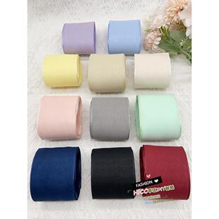 新款6.5cm柔光雪纱带手工diy发饰蝴蝶结丝带材料鲜花礼品包装彩带