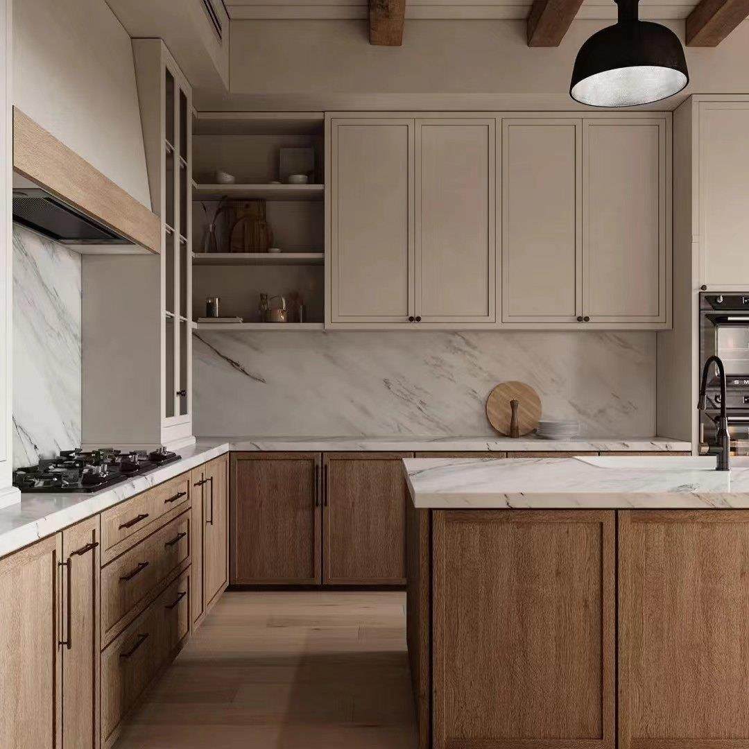 上海整体橱柜定制兔宝宝岩板石英石台面定制现代简约风开放式厨房,全屋定制,整体厨柜,淘宝优惠券,粉丝福利购,淘宝优惠卷