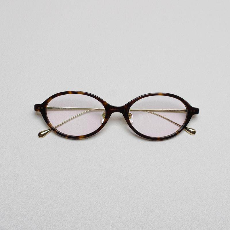 Aokiji 日式纤细精致感 椭圆形板材眼镜框 书呆子眼镜 超轻11g Su