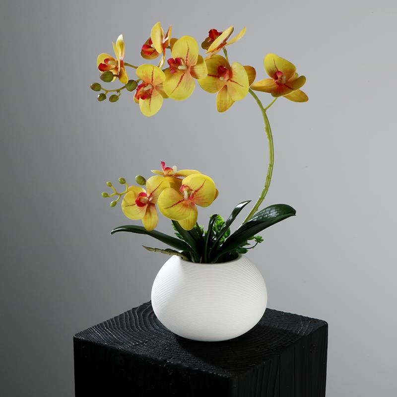 蝴蝶兰仿真花简约现代家居客厅装饰假花轻奢高端摆设桌面花艺摆件