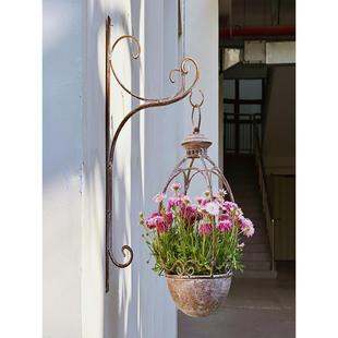 外单铁艺做旧悬挂式 铁炼挂钩吊篮垂吊兰花盆绿植挂墙壁绿萝花架