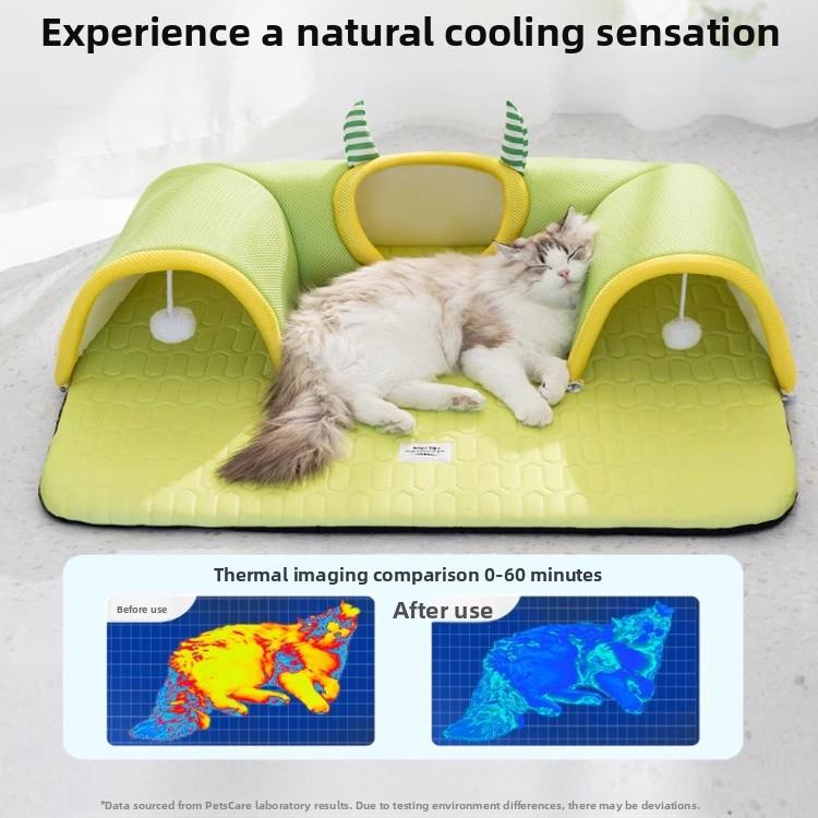 猫隧道猫窝四季中性冰垫夏季猫窝床垫封闭安全夏季猫垫
