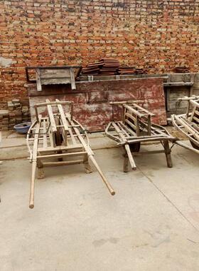 老式手推车实木独轮车平板车民俗老物件影视道具农家乐覆古怀旧