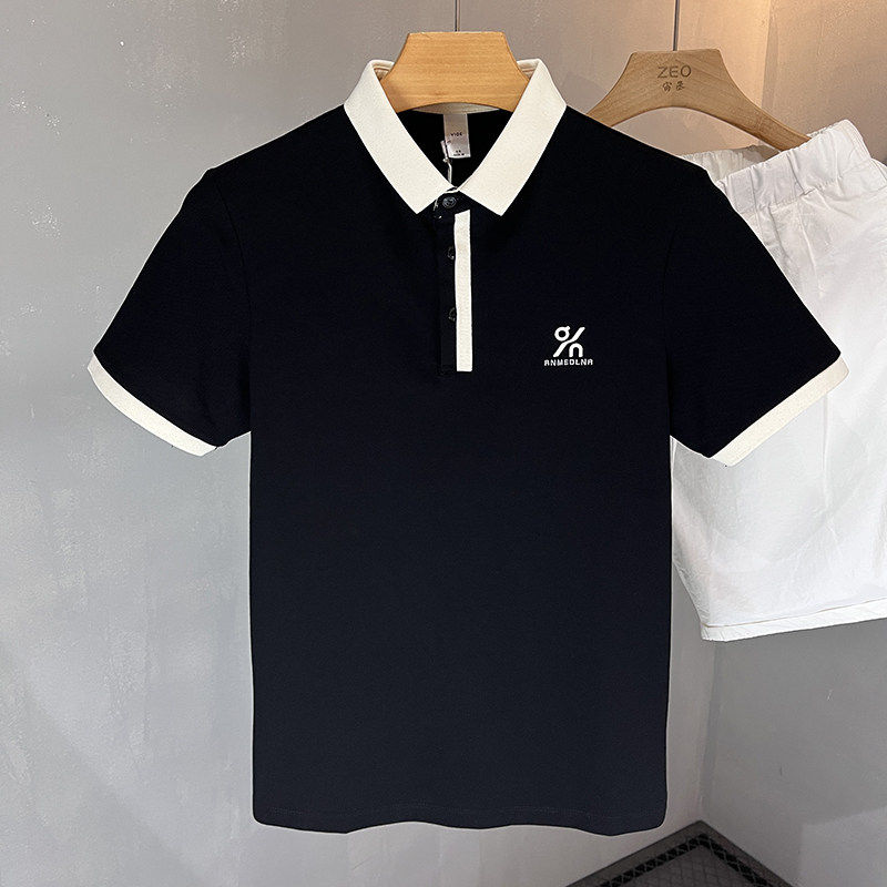 短袖polo衫男士夏季潮牌商务休闲刺绣翻领半袖T恤修身百搭上衣服
