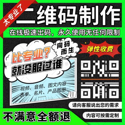 二维码制作音视频链接图片文字内容pdf|word|ppt定制生成同行修改