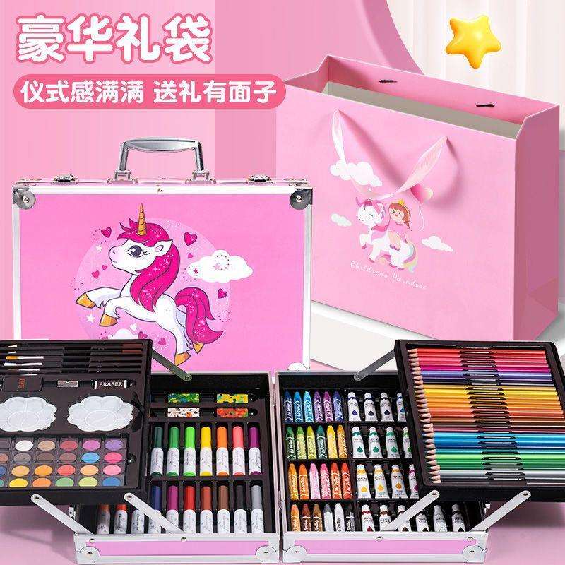 儿童画画工具套装水彩笔油画棒蜡笔不脏手小学生手绘幼儿园画笔