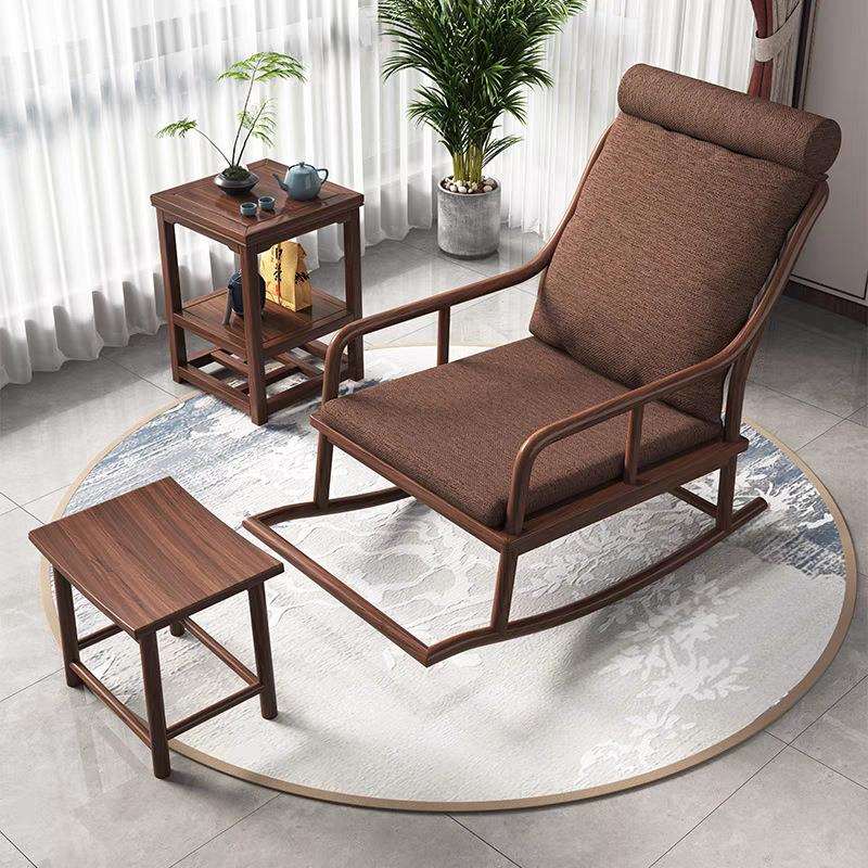 新中式全实木摇摇椅单人沙发躺椅客厅家用阳台休闲懒人椅子逍遥椅