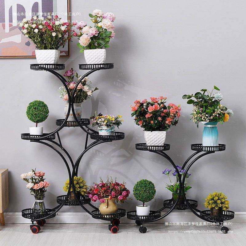 花架子客厅花盆架阳台室内多层带轮可移动绿萝吊兰家用简约置物架