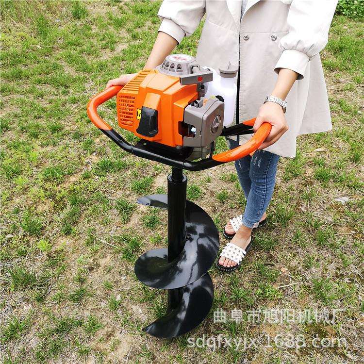 二冲程地钻打眼机园林栽树单人操作打孔机63CC大功率植树挖坑机