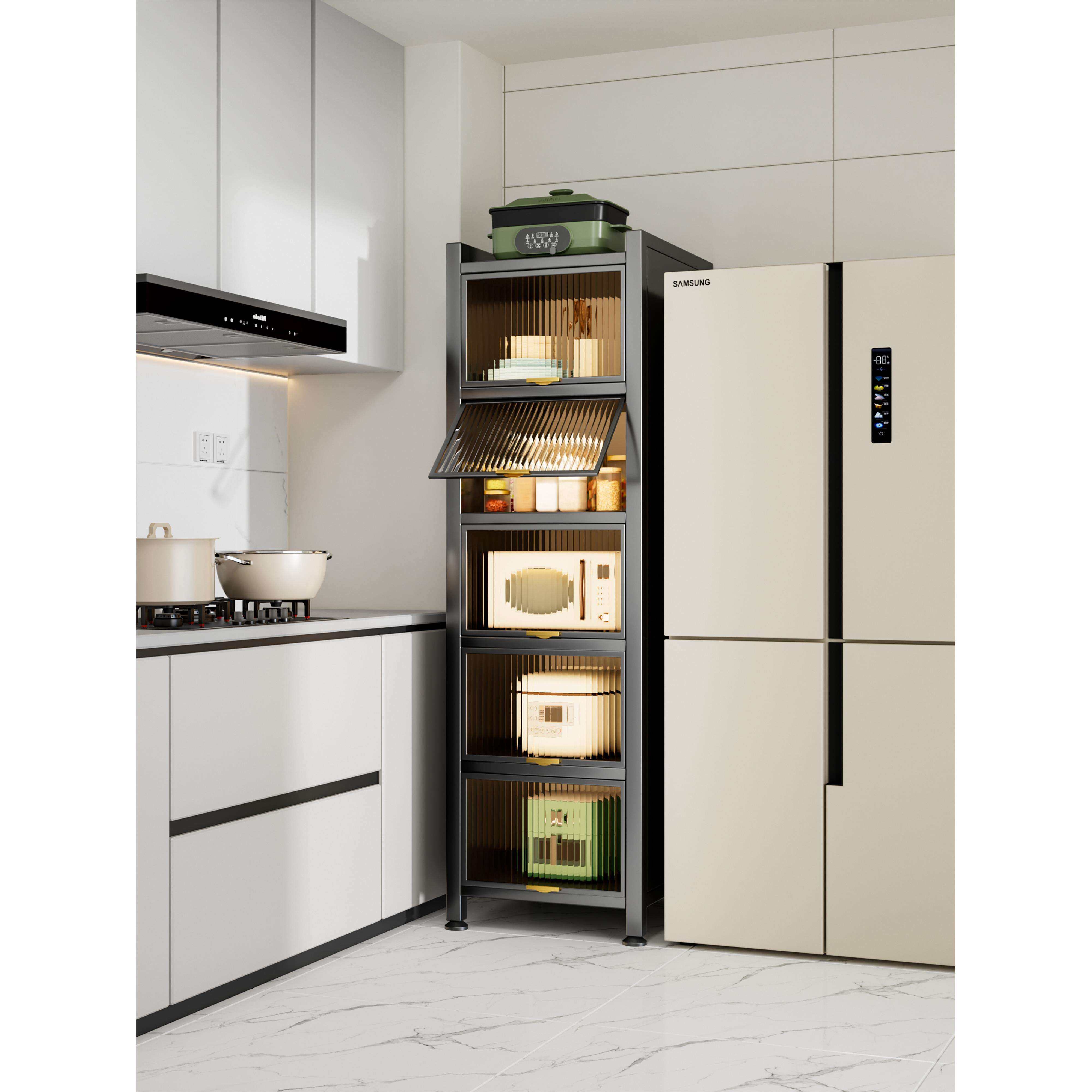 厨房夹缝置物架落地可移动收纳柜一体靠墙微波炉碗筷调料储物柜子,3C数码配件,USB灯,淘宝优惠券,粉丝福利购,淘宝优惠卷