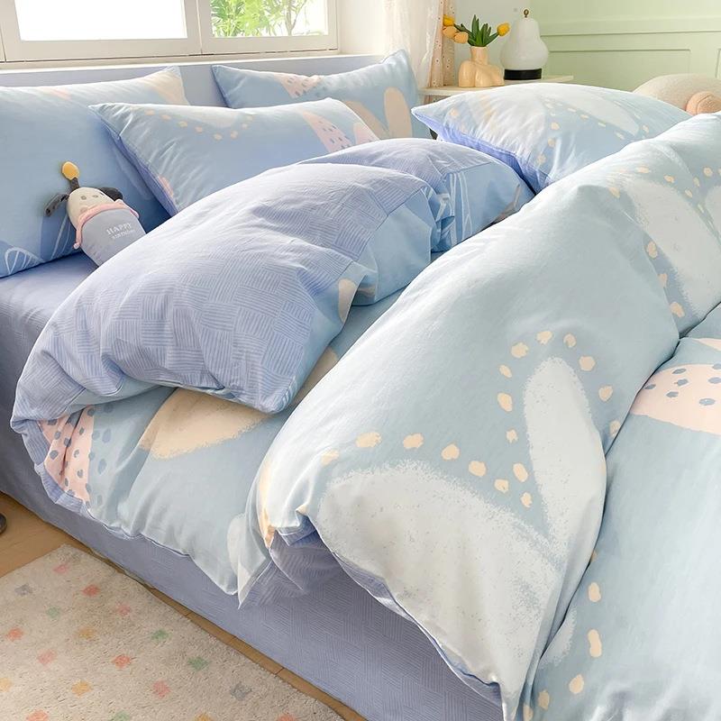 四件套全棉纯棉2024新款1.8m床单被套被罩宿舍三件套床上用品简约