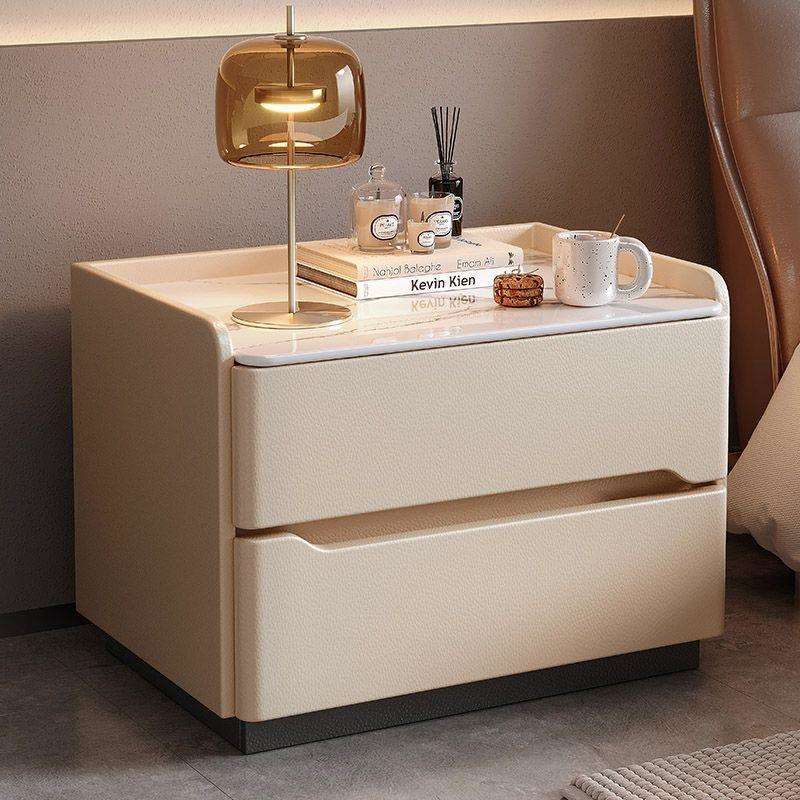 智能床头柜新款带灯无线多功能现代简约轻奢实木家用卧室床边收纳