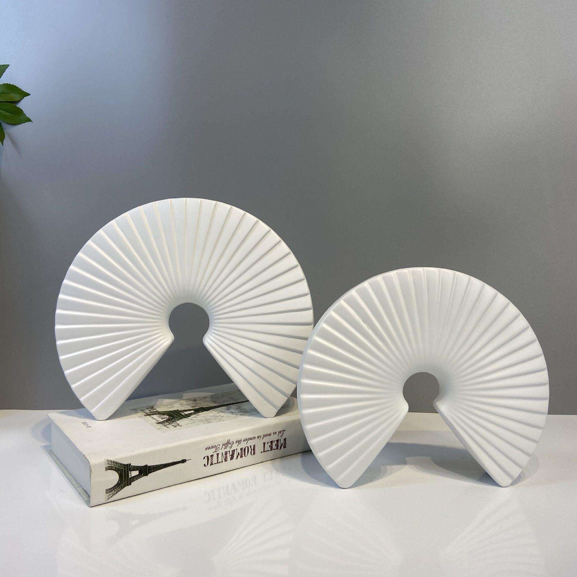 新中式搭配陈列组合扇形样板房软装饰品创意博古架电视柜树脂摆件