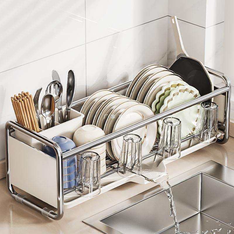 不锈钢碗碟收纳架厨房水槽置物架超窄边款沥水碗架放碗盘碗筷碗篮,3C数码配件,USB灯,淘宝优惠券,粉丝福利购,淘宝优惠卷