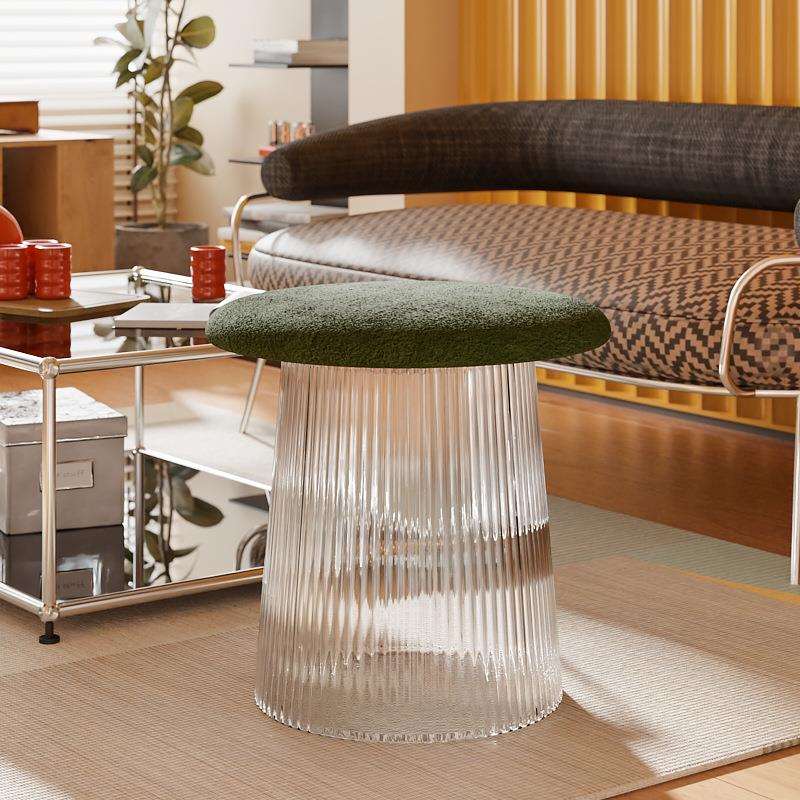 小凳子客厅家用小板凳沙发凳儿童矮凳圆凳透明亚克力奶油风换新款