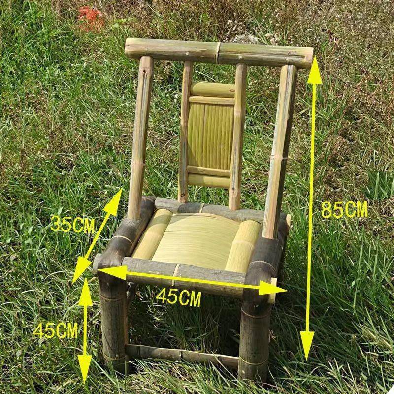 竹椅子靠背椅家竹藤椅单人编用织制藤编小椅阳台休DCE闲老式竹凳