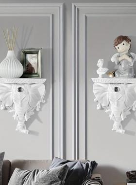 境大象头壁架饰墙立体壁挂NX0034墙饰面装跨饰品置物架隔板壁台装