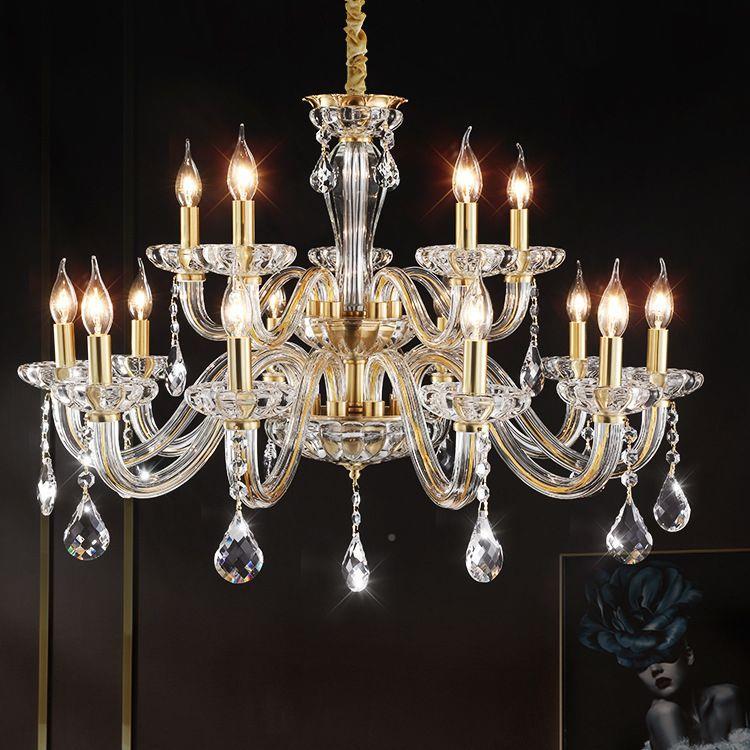 全903奢铜水晶吊灯厅欧式客款灯现代简约餐厅灯新卧室灯大气轻别