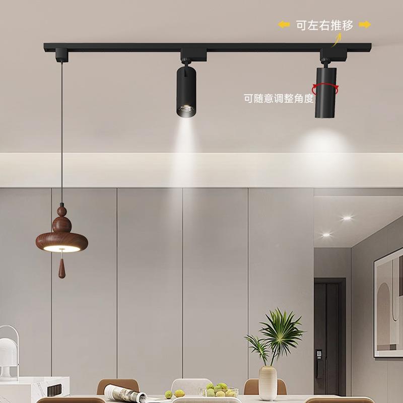 中古餐厅吊2025新款9悬可移灯简动轨道奶油风现代约餐桌升降停灯