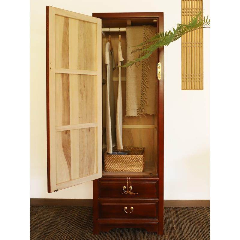 约新香中式实木樟单门衣柜儿童衣橱收木x11纳柜小户型卧室储物简