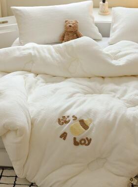 A类母婴级儿60支全棉亲被肤双层纱WZ101202奶嘴毛巾绣纯童抗棉菌